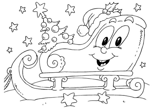 coloriage traineau de noel